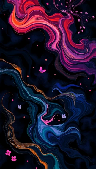 Black Spring Abstract Wallpaper