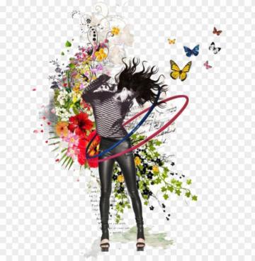 Artwork Of Girl Hula Hoop Dancing Hoops In Art Png Image