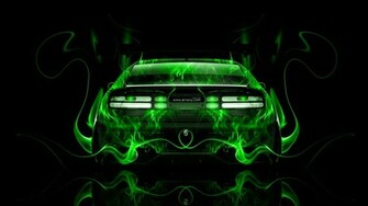 Nissan 300zx Jdm Back Green Fire Abstract Car HD Wallpaper