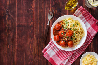 Still Life Tomato Pasta Food Meal 4k Ultra HD Wallpaper