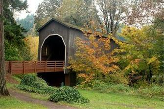 Covered Bridge Oregon Pass Creek Wallpaper
