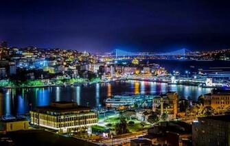 Wallpaper Night Istanbul Turkey The