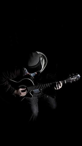 Out Of Dark Guitar Player Music iPhone 5s Wallpaper