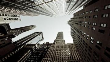 Black And White Photo Of Buildings HD Wallpaper
