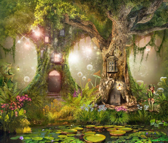 Fairy Forest Background Wallpaper
