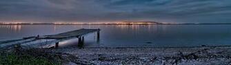 Shore Panorama Lakes Multiscreen Jetty Wallpaper
