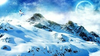 Planet Over Snowy Mountains Wallpaper