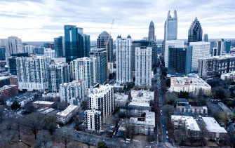 Atlanta Skyline Bird S Eye Wallpaper