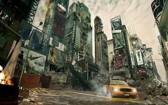 Destroyed City Background