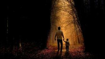 Wallpaper Father Son Family Child Forest