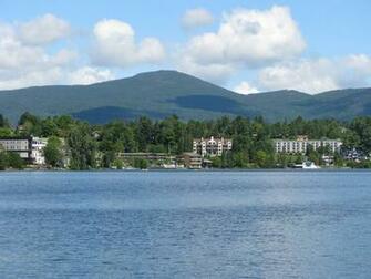 Mirror Lake In Placid New York Usa City Wallpaper
