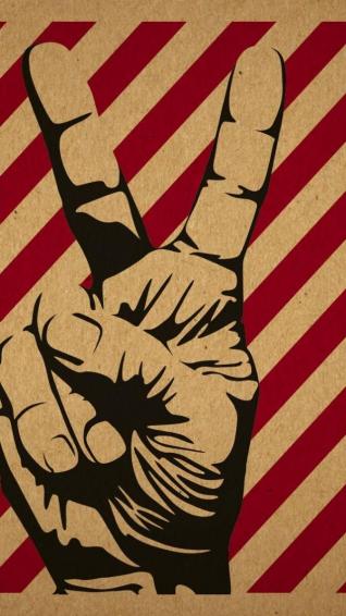 Peace Hand Mobile9 Retro Wallpaper Art