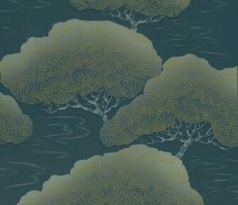 Blue Pine Oriental Papers Wallpaper Collections