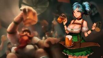 Octoberfest Sona League Of Legends Wallpaper