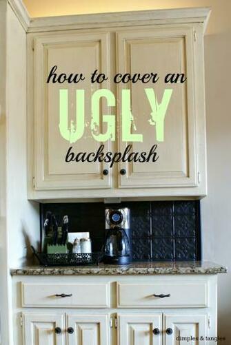 Tangles Cover An Ugly Kitchen Backsplash Way Back Wednesdays
