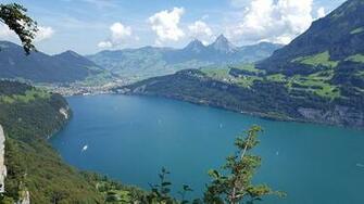Wallpaper Switzerland Brunnen Canton Of Schwyz Lake Lucerne Nature