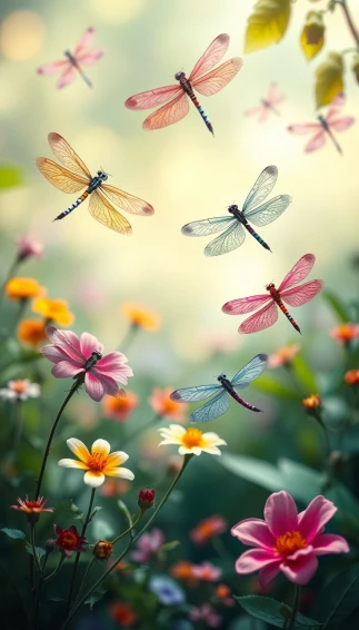Pretty Dragonfly Background