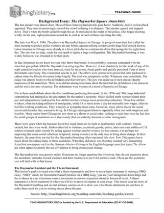 Background Essay The Haymarket Square