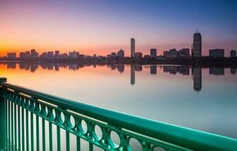Wallpaper Boston City Harbor Waterfront Buildings Water