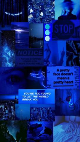 Electric Blue Moodboard Aesthetic Dark Color Wallpaper