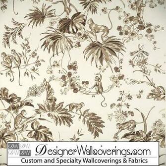 Monkey Toile Wallpaper Pal Designer Wallcoverings