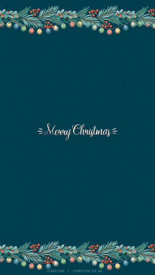 Christmas Wallpaper Ideas Garland Green Teal