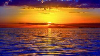 Ocean Sunset Widescreen Desktop Wallpaper Image