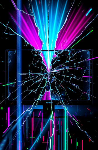 Broken Computer Screen Wallpaper