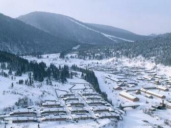 Snow Scene In Village Snowy Wallpaper No