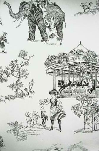 Toile Wallpaper A Lovely Carnival Scenic In Black On White