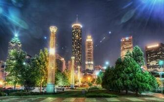 Wallpaper Atlanta City Building Skyscrapers Desktop