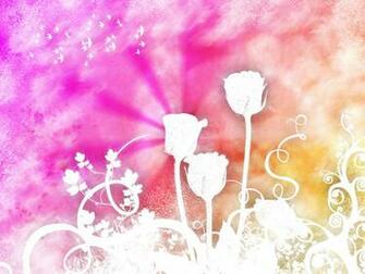 Floral Pink White Background For Powerpoint