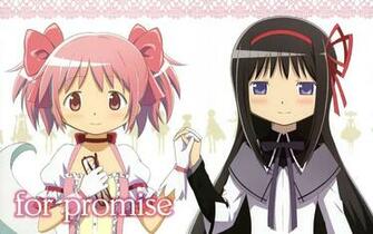 Shoujo Madoka Magica Kaname Akemi Homura Mahou Wallpaper