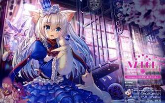 Anime Cat Girl Animal Ears Loli Blue Dress
