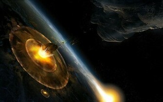 Planet Asteroid Impact Wallpaper