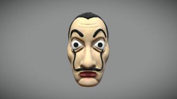 Salvador Dal Mask Money Heist Buy Royalty 3d Model By Nima
