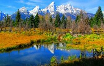 Grand Teton National Park Wyoming Usa Mountain Lake Reflection
