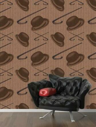 Bowler And Cane Wallpaper Hats For Interiors