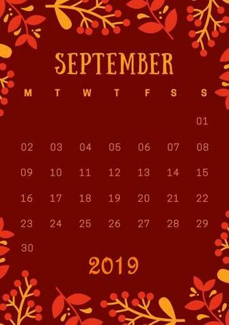 September iPhone Wallpaper Calendar 2019september