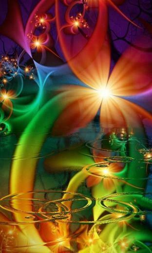 Abstract Flowers Reflection Live Wallpaper Android