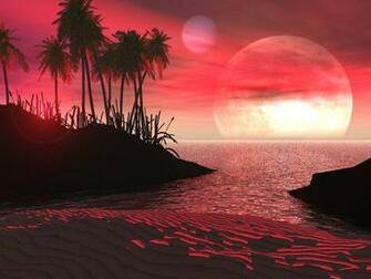 3d Wallpaper Desktop Sunset Moons Sun Bureaublad
