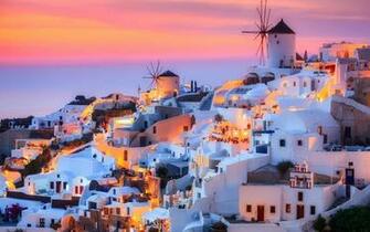 Wallpaper Santorini Thira Island Aegean Sea Greece