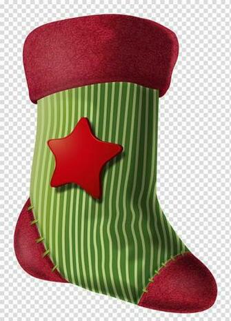 Green And Red Star Print Christmas Sock Ing