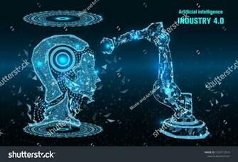 Industry Concept Background Robot Arm Head Artificial