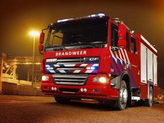 Wallpaper Red Daf Firefighter Truck HD
