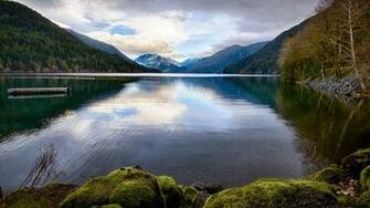 Washington State Blue Clouds Crescent Forests Wallpaper