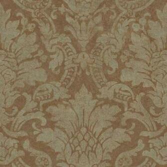 Show Details For Cynthia Copper Distressed Damask Wallpaper