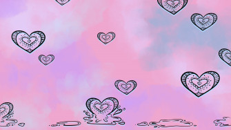 4k Wallpaper Falling Hearts Black Pastel Pink By Lex Official On