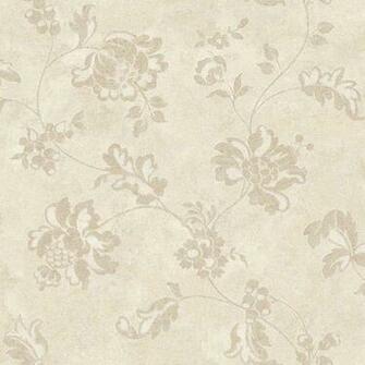 Vintage Patina Bisque Beige And Warm White Damask Document Wallpaper
