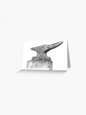 Blacksmith Anvil Transparent Background Greeting Card By
